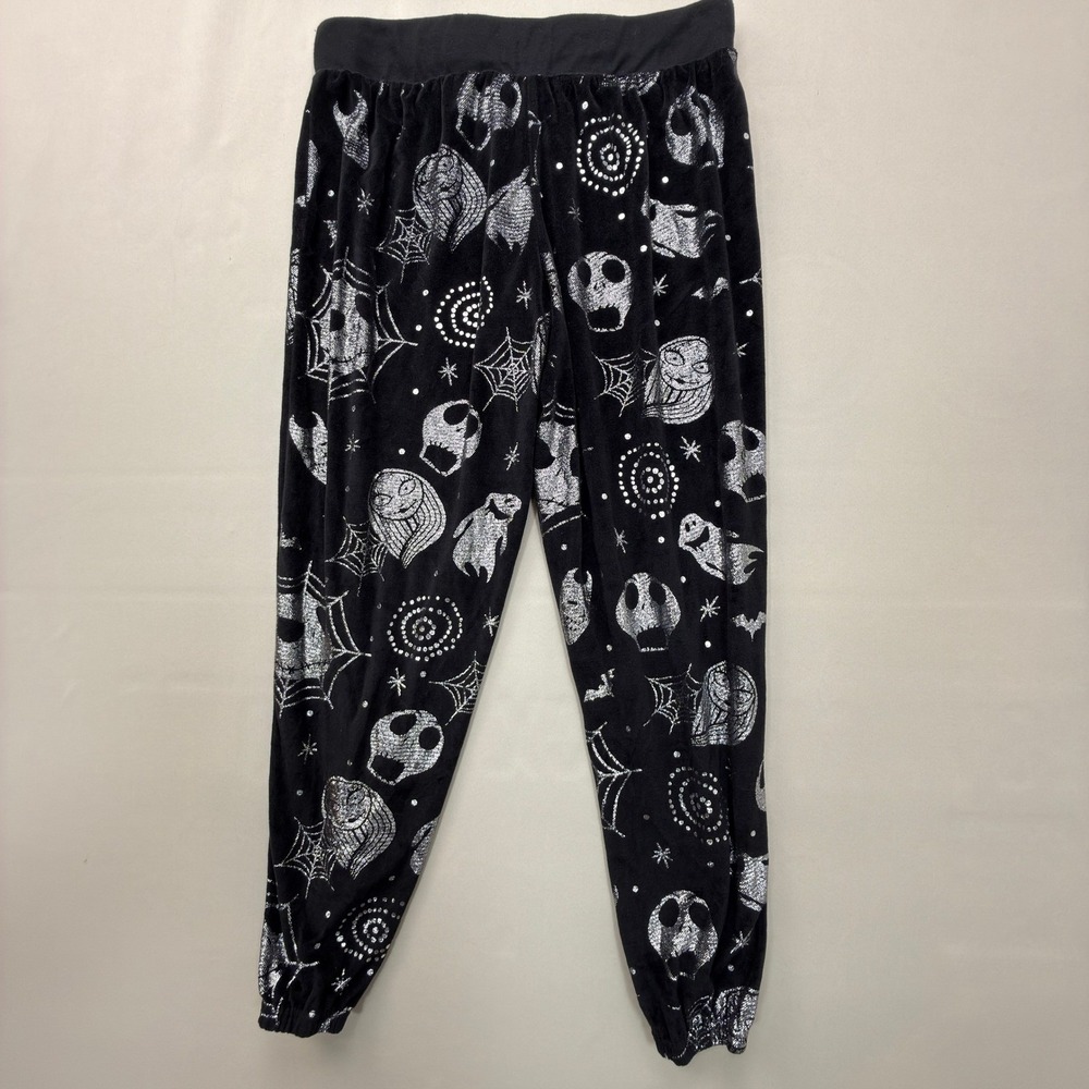 Disney Nightmare Before Christmas PJ Pants Womens S Black Silver Goth Lounge